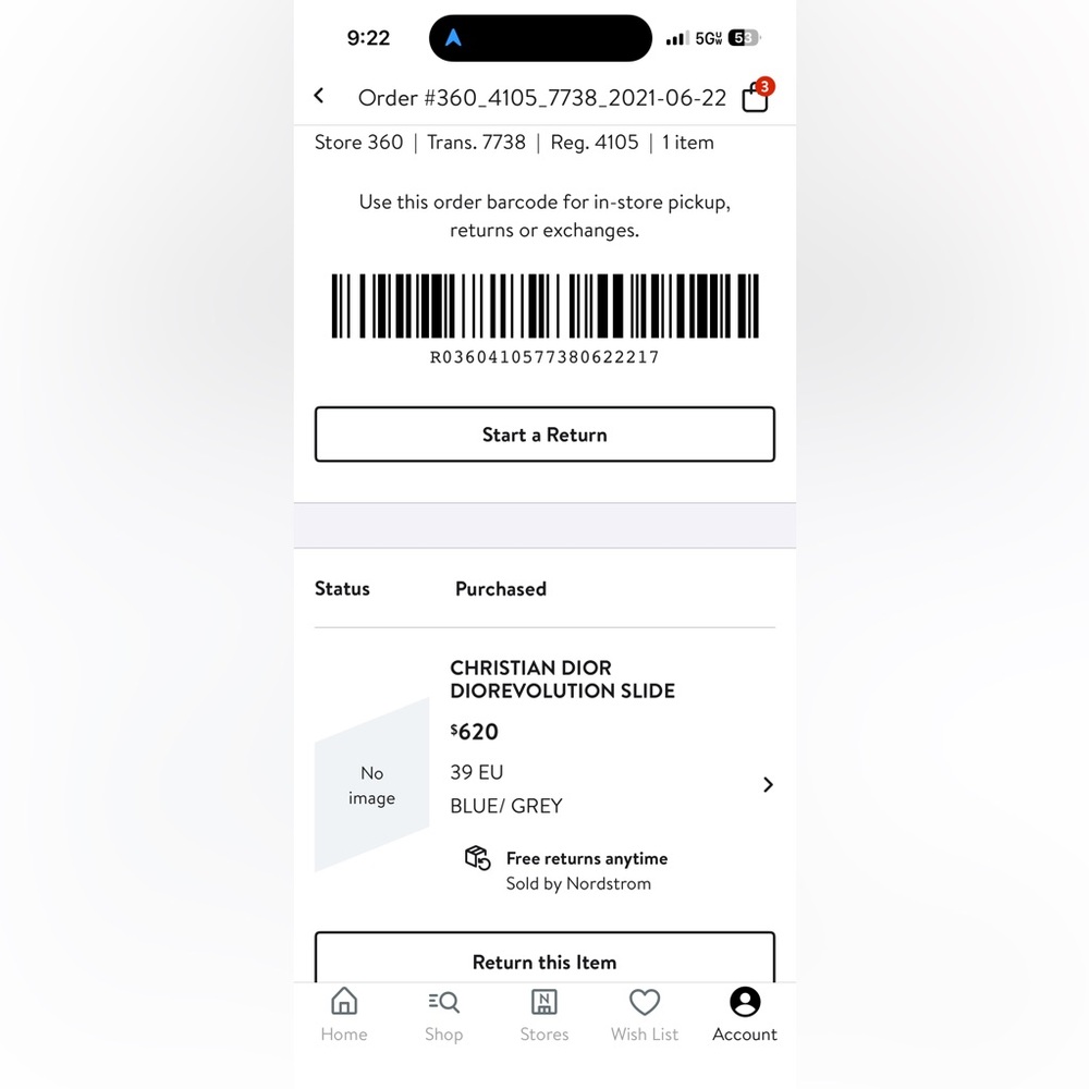 Dior Navy and Gray Christian Dior Slide Sandals - Picture 4 of 4